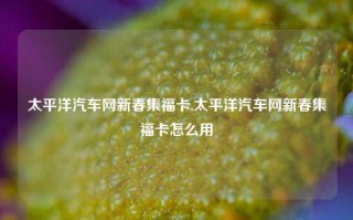 太平洋汽车网新春集福卡,太平洋汽车网新春集福卡怎么用