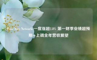 Palo Alto Networks一度涨超2.8% 第一财季业绩超预期+上调全年营收展望