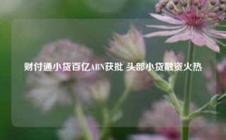 财付通小贷百亿ABN获批 头部小贷融资火热