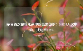 i茅台首次整箱龙茅申购结果出炉：343338人次申购，成功率0.32%