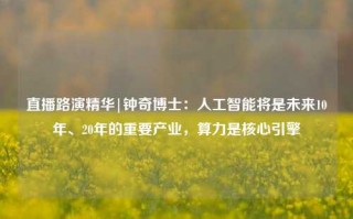 直播路演精华|钟奇博士：人工智能将是未来10年、20年的重要产业，算力是核心引擎