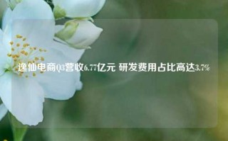 逸仙电商Q3营收6.77亿元 研发费用占比高达3.7%