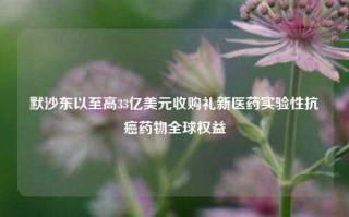 默沙东以至高33亿美元收购礼新医药实验性抗癌药物全球权益