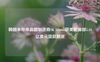 韩国半导体晶圆制造商SK Siltron获美能源部5.44亿美元贷款融资