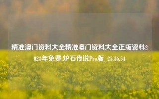 精准澳门资料大全精准澳门资料大全正版资料2023年免费,炉石传说Pro版_25.36.54