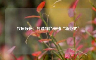 牧原股份：打造绿色养殖“新范式”