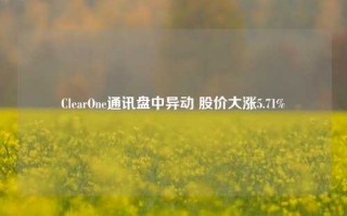 ClearOne通讯盘中异动 股价大涨5.71%