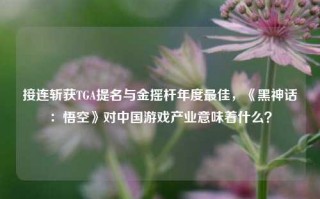 接连斩获TGA提名与金摇杆年度最佳，《黑神话：悟空》对中国游戏产业意味着什么？