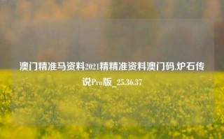 澳门精准马资料2021精精准资料澳门码,炉石传说Pro版_25.36.37