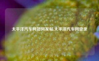 太平洋汽车网如何发帖,太平洋汽车网登录