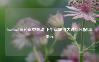 Ironwood医药盘中异动 下午盘股价大跌5.10%报3.82美元