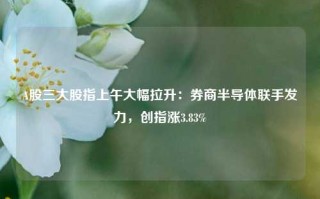 A股三大股指上午大幅拉升：券商半导体联手发力，创指涨3.83%