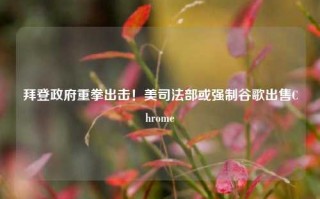 拜登政府重拳出击！美司法部或强制谷歌出售Chrome