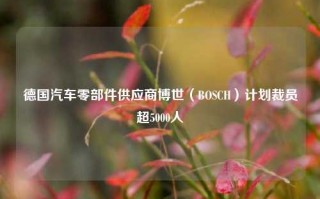 德国汽车零部件供应商博世（BOSCH）计划裁员超5000人