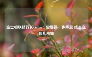 波士顿联储行长Collins：需要进一步降息 终点在哪儿未知