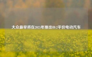 大众最早将在2025年推出ID.2平价电动汽车