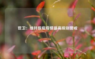 世卫：维持猴痘疫情最高级别警戒