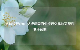 裕信银行CEO：达成德国商业银行交易的可能性低于预期