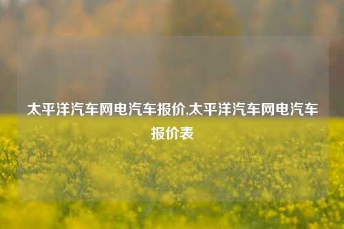 太平洋汽车网电汽车报价,太平洋汽车网电汽车报价表-第1张图片-徐州汽车网