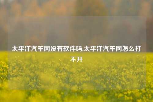 太平洋汽车网没有软件吗,太平洋汽车网怎么打不开-第1张图片-徐州汽车网