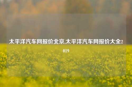 太平洋汽车网报价北京,太平洋汽车网报价大全2019-第1张图片-徐州汽车网