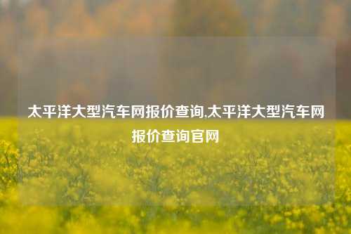 太平洋大型汽车网报价查询,太平洋大型汽车网报价查询官网-第1张图片-徐州汽车网