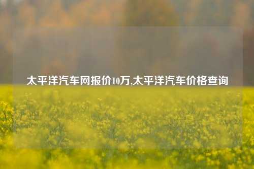 太平洋汽车网报价10万,太平洋汽车价格查询-第1张图片-徐州汽车网