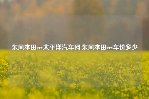 东风本田crv太平洋汽车网,东风本田crv车价多少-第1张图片-徐州汽车网