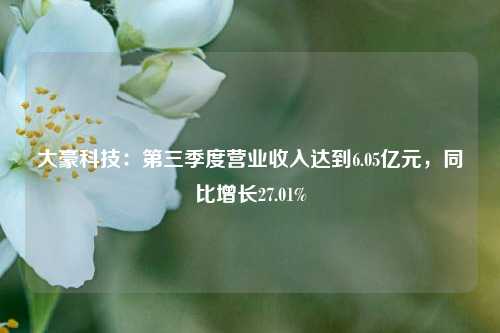 大豪科技：第三季度营业收入达到6.05亿元，同比增长27.01%-第1张图片-徐州汽车网