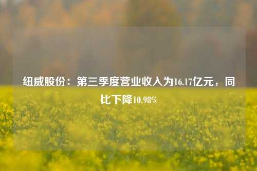 纽威股份：第三季度营业收入为16.17亿元，同比下降10.98%-第1张图片-徐州汽车网