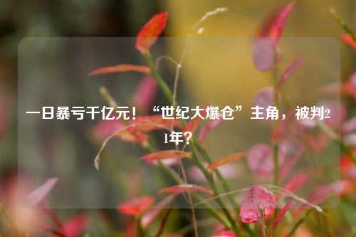 一日暴亏千亿元！“世纪大爆仓”主角，被判21年？-第1张图片-徐州汽车网