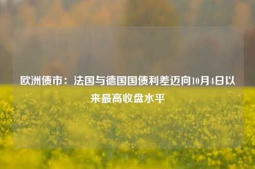 欧洲债市：法国与德国国债利差迈向10月4日以来最高收盘水平-第1张图片-徐州汽车网