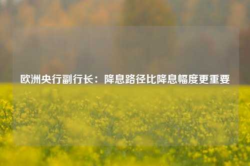 欧洲央行副行长：降息路径比降息幅度更重要-第1张图片-徐州汽车网