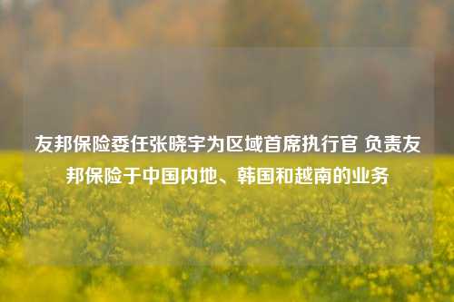 友邦保险委任张晓宇为区域首席执行官 负责友邦保险于中国内地、韩国和越南的业务-第1张图片-徐州汽车网