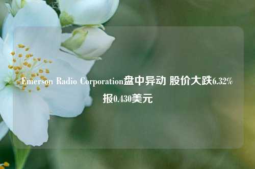 Emerson Radio Corporation盘中异动 股价大跌6.32%报0.430美元-第1张图片-徐州汽车网