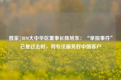 独家|IBM大中华区董事长陈旭东：“举报事件”已是过去时，将专注服务好中国客户-第1张图片-徐州汽车网