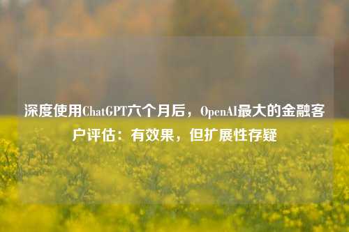 深度使用ChatGPT六个月后，OpenAI最大的金融客户评估：有效果，但扩展性存疑-第1张图片-徐州汽车网