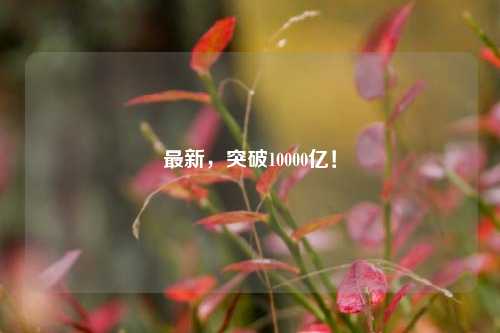 最新，突破10000亿！-第1张图片-徐州汽车网