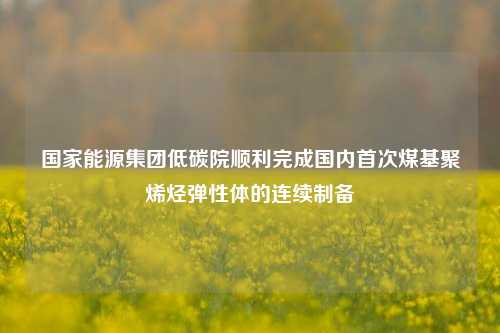 国家能源集团低碳院顺利完成国内首次煤基聚烯烃弹性体的连续制备-第1张图片-徐州汽车网