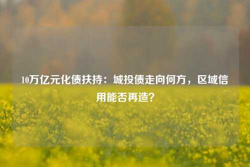 10万亿元化债扶持：城投债走向何方，区域信用能否再造？-第1张图片-徐州汽车网