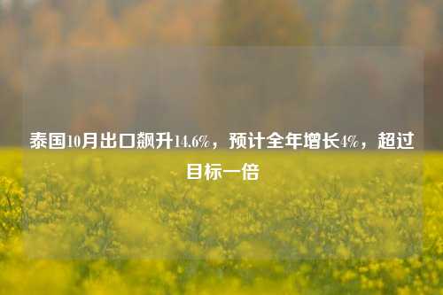 泰国10月出口飙升14.6%，预计全年增长4%，超过目标一倍-第1张图片-徐州汽车网