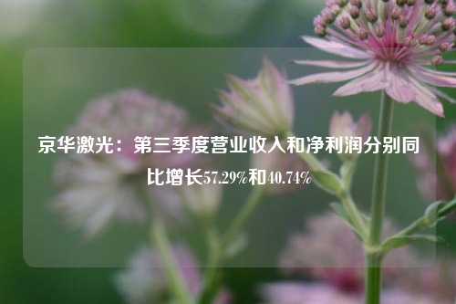 京华激光：第三季度营业收入和净利润分别同比增长57.29%和40.74%-第1张图片-徐州汽车网